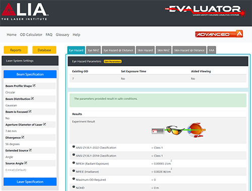 Screenshot of the Advanced version of The Evaluator.